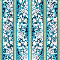 Art nouveau lily of the valley flower pattern background vector