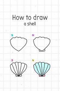 How to draw a shell doodle tutorial vector