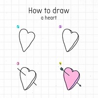 How to draw a heart doodle tutorial vector