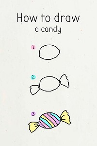 How to draw a candy doodle tutorial vector