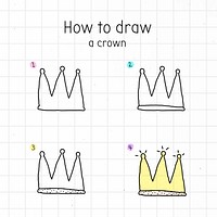 How to draw a crown doodle tutorial vector