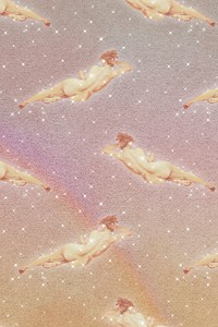 Reclining nude women patterned background