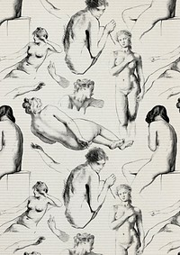 Female nude patterned background illustration