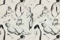 Female nude patterned background illustration