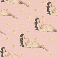 Female nude art vector seamless pattern background