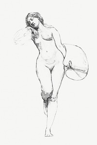 Psd woman nude study black and white