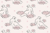 Reclining nude women patterned background vector