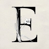 Vector font e letter watercolor typeface