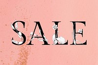 Sale word floral font decorated typography