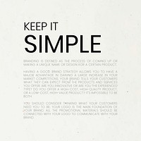 Keep it simple template design vector