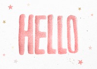 Sparkling glitter hello greeting word typography script