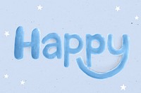 Glitter oil paint Happy word typography script