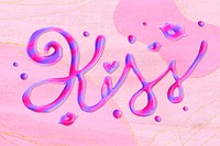 Handwriting kiss word lettering font script