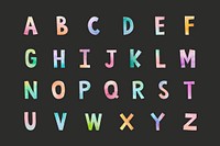 Abc font set illustration graphic 