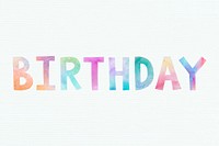 Pastel happy birthday word typography