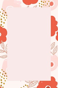 Blooming flower rectangle frame vector floral illustration