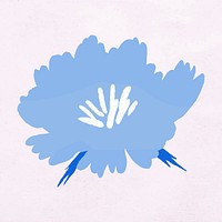 Blue flower hand drawn vector botanical illustration