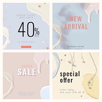 Fashion sale pastel template collection vector