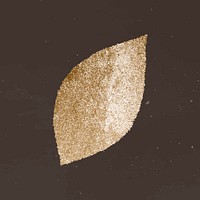 Glittery gold leaf vector nature icon