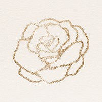 Gold sparkle psd rose sign