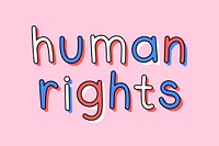 Human rights doodle typography vector word