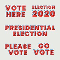 Election 2020 multiply typography vector set