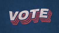 Retro Vote layered text typography word