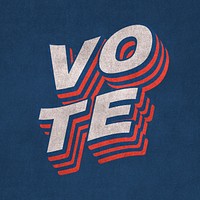 Retro style Vote layered word typography