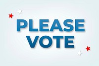 Please vote blue text vector typography