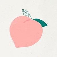 Pastel hand drawn peach fruit clipart