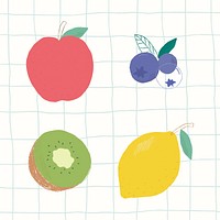 Vector colorful fruit illustration set