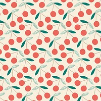 Vector seamless cherry pattern pastel background