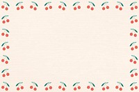 Vector cherry border beige background frame paper texture