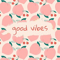 Vector quote on peach pattern background social media post good vibes
