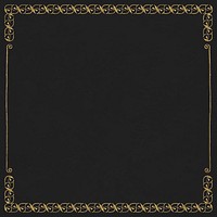 Gold filigree frame border vector