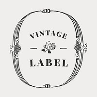 Black vintage label vector ornamental badge