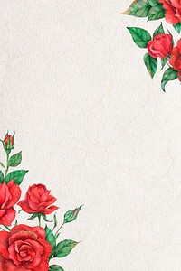 Red rose psd border frame social media banner background