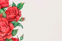 Red rose border vector social media banner background