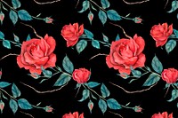 Blooming red rose pattern vector background