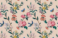 Psd colorful floral pattern vintage background