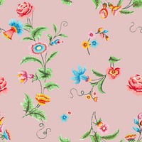 Vector pastel botanical pattern vintage  background