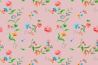 Psd pastel floral pattern vintage background