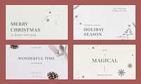 Vector Christmas social media template set