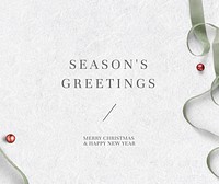 Season&rsquo;s greetings message vector ribbon pattern