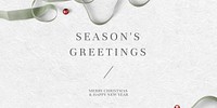 Season&rsquo;s greetings message vector ribbon pattern