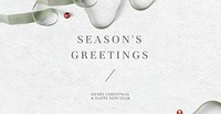 Season&rsquo;s greetings message psd ribbon pattern