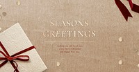 Season’s greetings message vector Christmas background