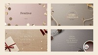 Christmas vector social media ads template set