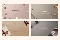 Christmas blog banner template vector set