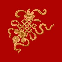 Ornament vector gold oriental Chinese art clipart